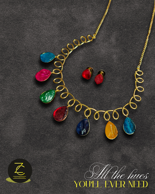 Multi-colour Sugar Druzy neckpiece
