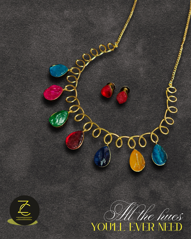 Multi-colour Sugar Druzy neckpiece